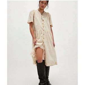 Free people NWT Floral Button-Down Bella Mae midi dress